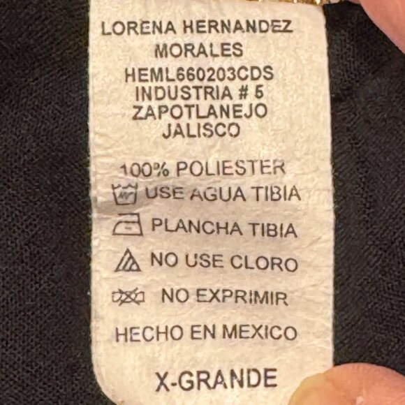 Vintage Women's Moda Cache Blouse Black Embroidered Neck & Sleeves Size XL - Picture 8 of 8